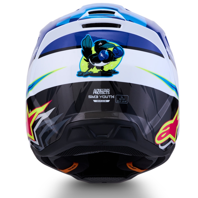 Casque de motocross enfant Alpinestars S-M3 Falcon bleu-blanc-noir