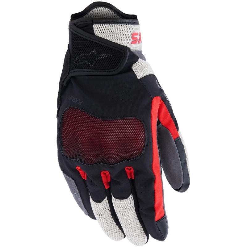 Gants de moto Alpinestars Mogress Airflow noir-crème-rouge