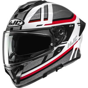 Casque intégral de moto HJC C71 Novah MC1 gris-blanc-rouge