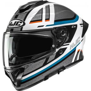 Casque intégral de moto HJC C71 Novah MC27 gris-blanc-bleu