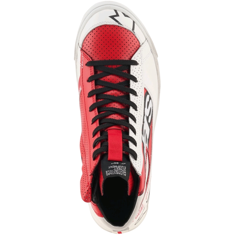 Bottes de moto Alpinestars Stated Flair blanches et rouges