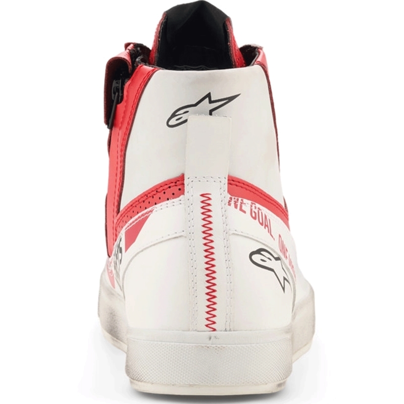 Bottes de moto Alpinestars Stated Flair blanches et rouges