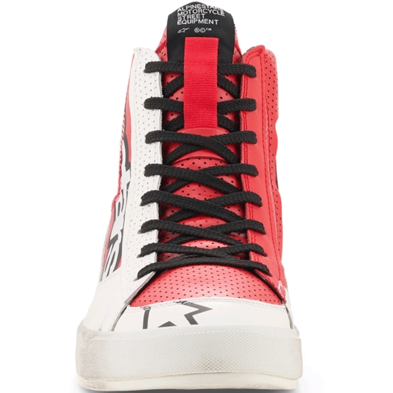Bottes de moto Alpinestars Stated Flair blanches et rouges