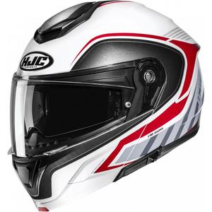 Casque de moto modulable HJC C92 Ragna MC1 blanc-gris-rouge