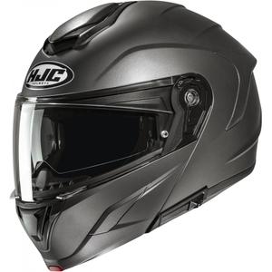 Casque de moto modulable HJC C92 en titane semi-mat massif