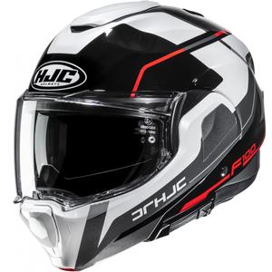 Casque de moto modulable HJC F100 Astra MC1 noir-blanc-rouge-gris