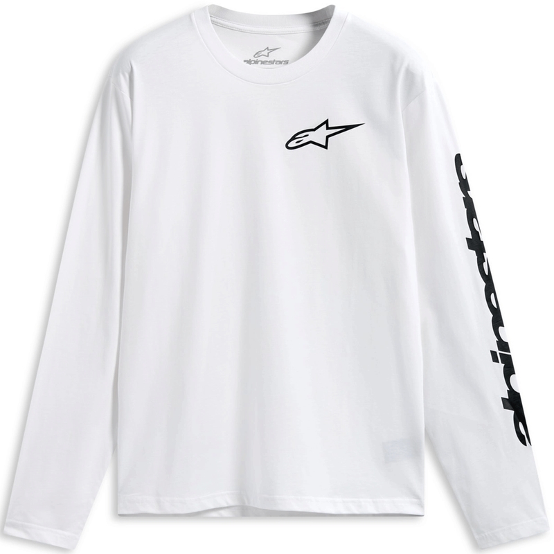 T-shirt à manches longues Alpinestars Trackside CSF blanc et noir