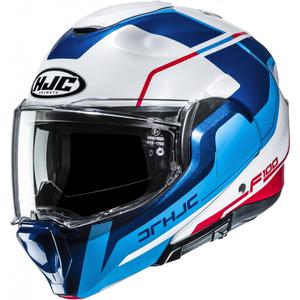 Casque de moto modulable HJC F100 Astra MC21 blanc-bleu-rouge