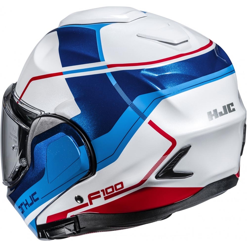 Casque de moto modulable HJC F100 Astra MC21 blanc-bleu-rouge
