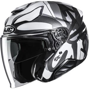 Casque de moto ouvert HJC F31 Sora MC5 noir-gris-blanc