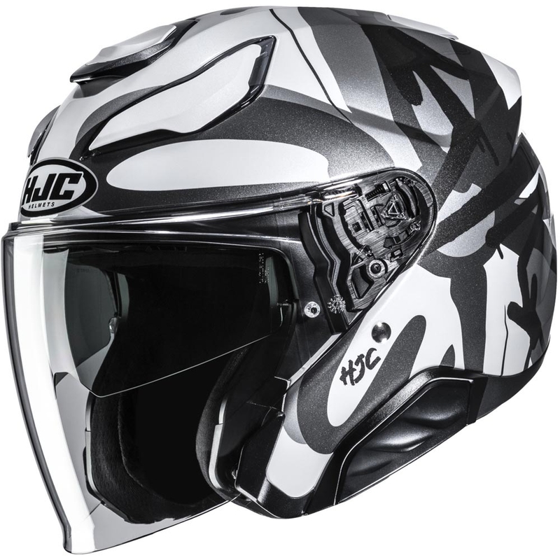Casque de moto ouvert HJC F31 Sora MC5 noir-gris-blanc