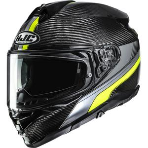 Casque intégral de moto HJC F72 Carbon Eos MC3H noir et jaune fluo