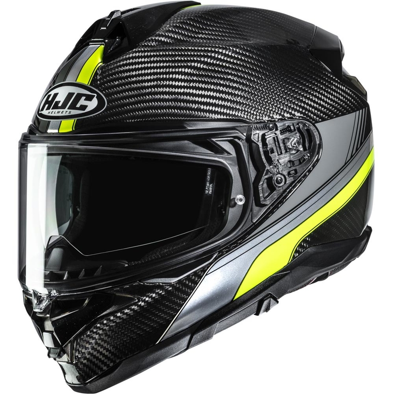 Casque intégral de moto HJC F72 Carbon Eos MC3H noir et jaune fluo