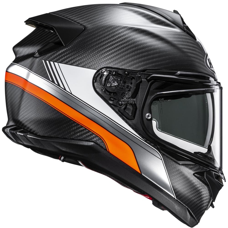 Casque intégral de moto HJC F72 Carbon Eos MC6HSF noir-orange