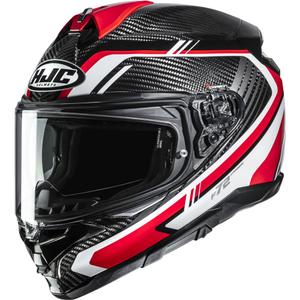 Casque intégral de moto HJC F72 Carbon Kairo MC1 noir-blanc-rouge