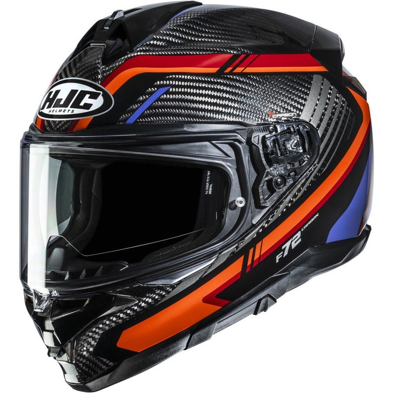 Casque intégral de moto HJC F72 Carbon Kairo MC8 noir-orange-rouge-violet