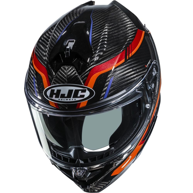 Casque intégral de moto HJC F72 Carbon Kairo MC8 noir-orange-rouge-violet