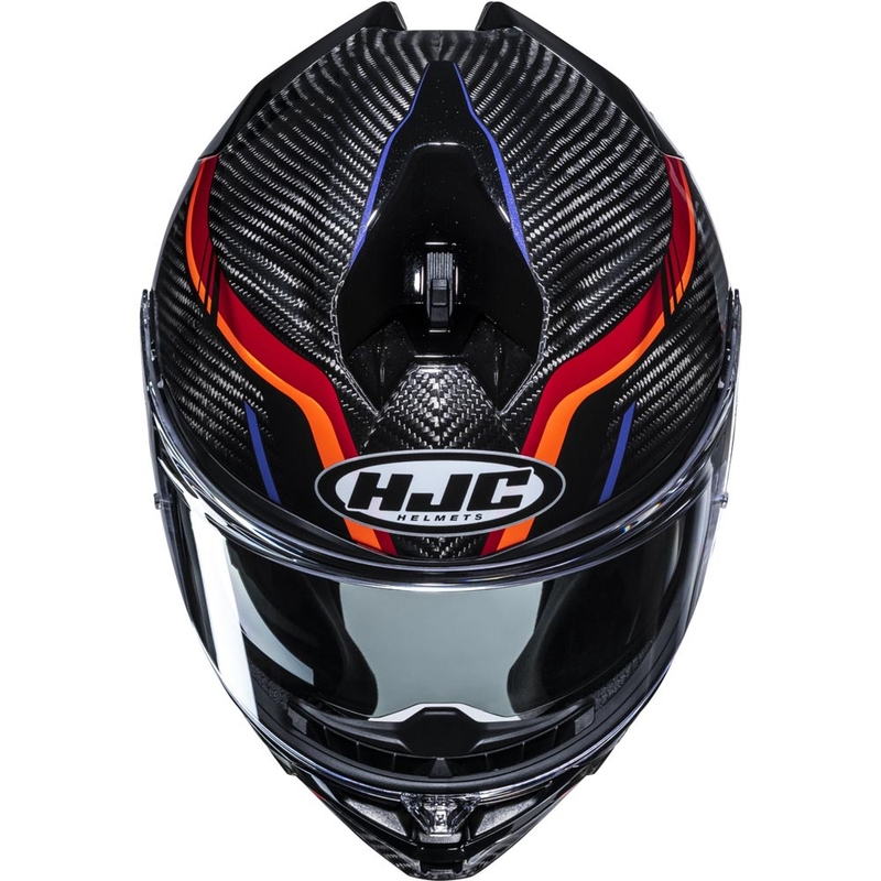 Casque intégral de moto HJC F72 Carbon Kairo MC8 noir-orange-rouge-violet