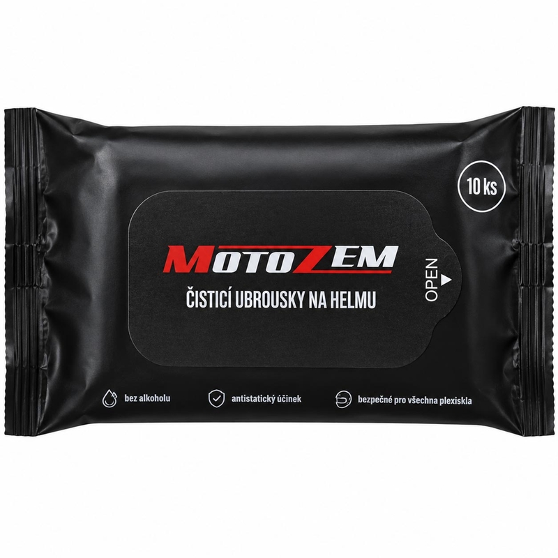 Lingettes nettoyantes pour casque MotoZem, lot de 10.