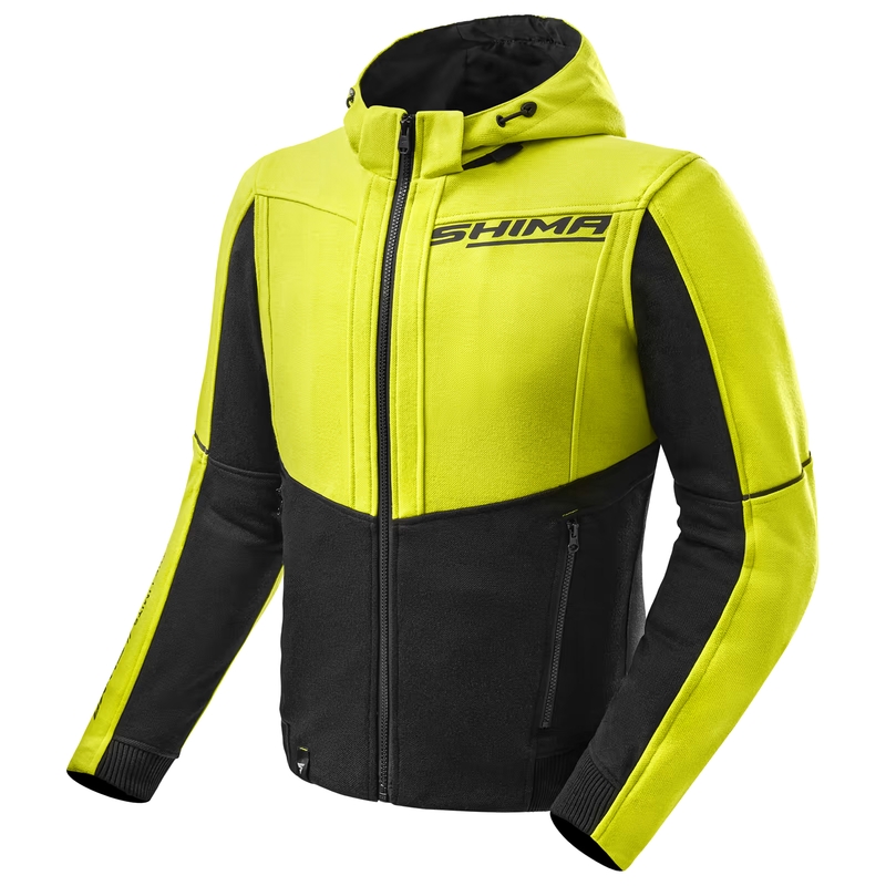 Sweat moto Shima Daybreaker noir-jaune fluo