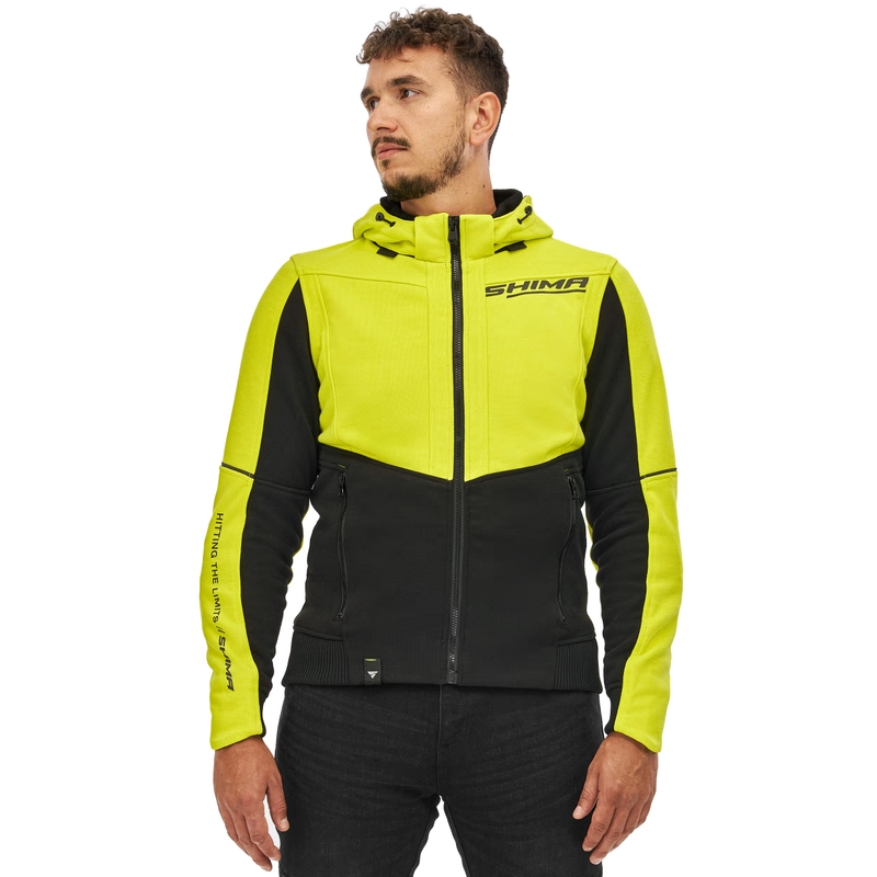 Sweat moto Shima Daybreaker noir-jaune fluo