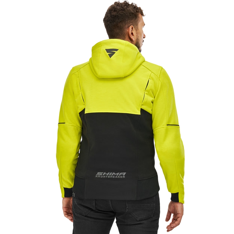 Sweat moto Shima Daybreaker noir-jaune fluo