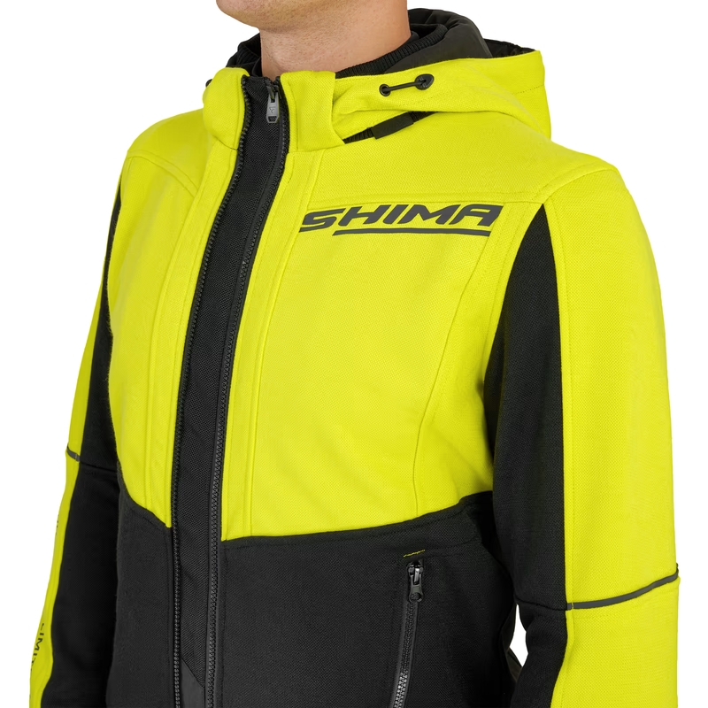 Sweat moto Shima Daybreaker noir-jaune fluo