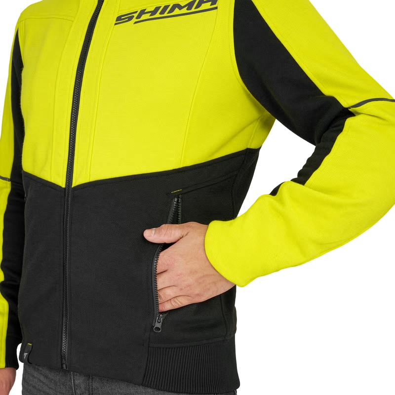 Sweat moto Shima Daybreaker noir-jaune fluo
