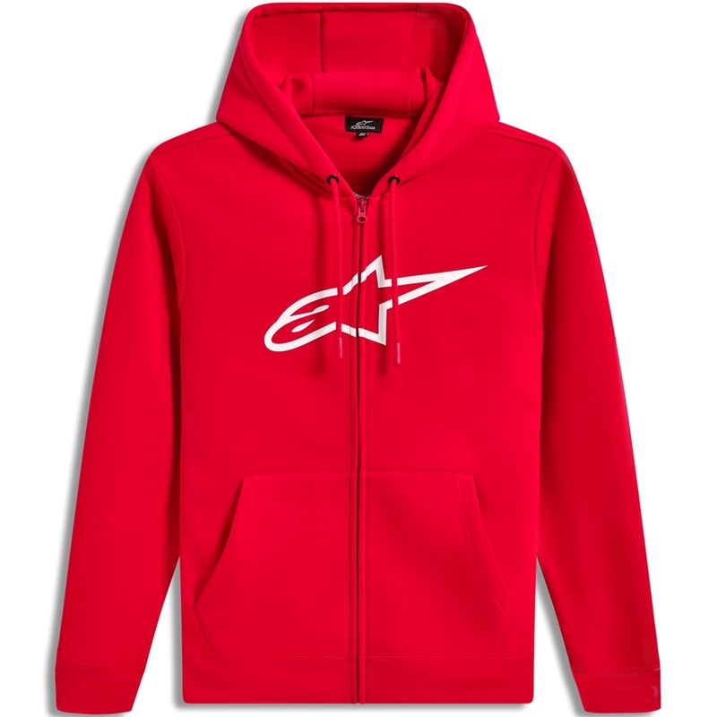 Sweat à capuche zippé Alpinestars Ageless 3 rouge et blanc