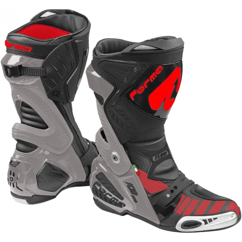 Bottes de moto Forma Ice Pro Flow grises, noires et rouges