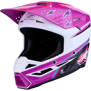 Casque de motocross enfant Alpinestars S-M3 Falcon violet-blanc-noir