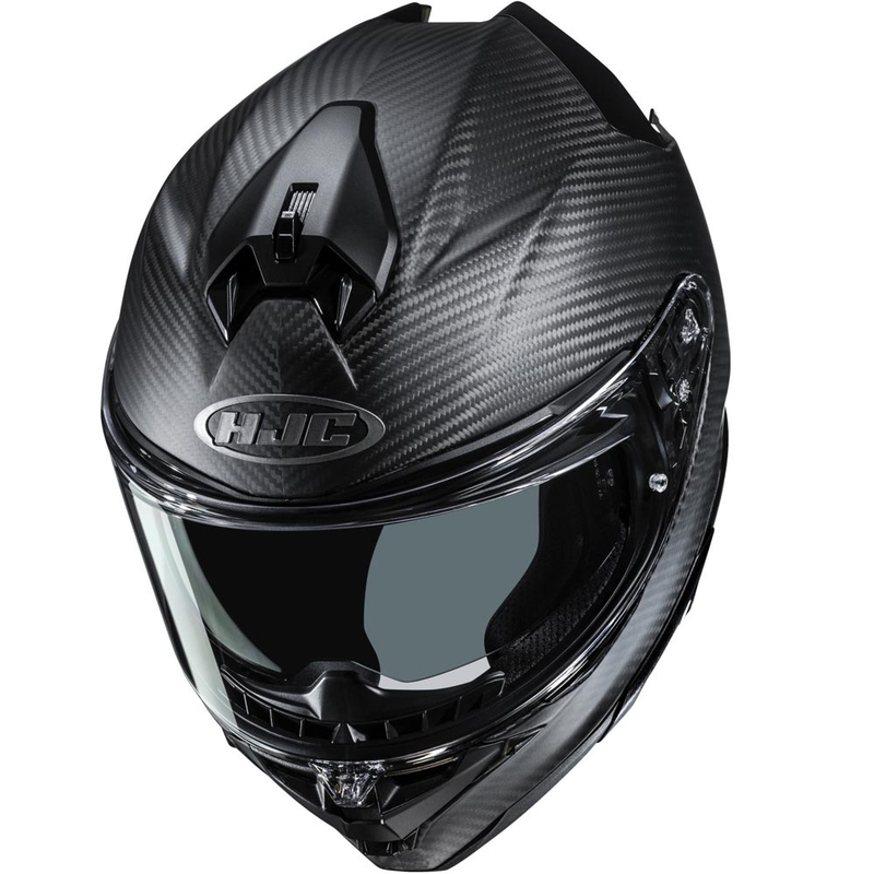 Casque intégral moto HJC F72 Carbon Solid, noir mat