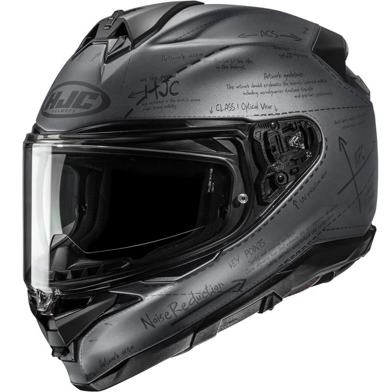 Casque intégral de moto HJC F72 Odyssea MC5SF gris-noir