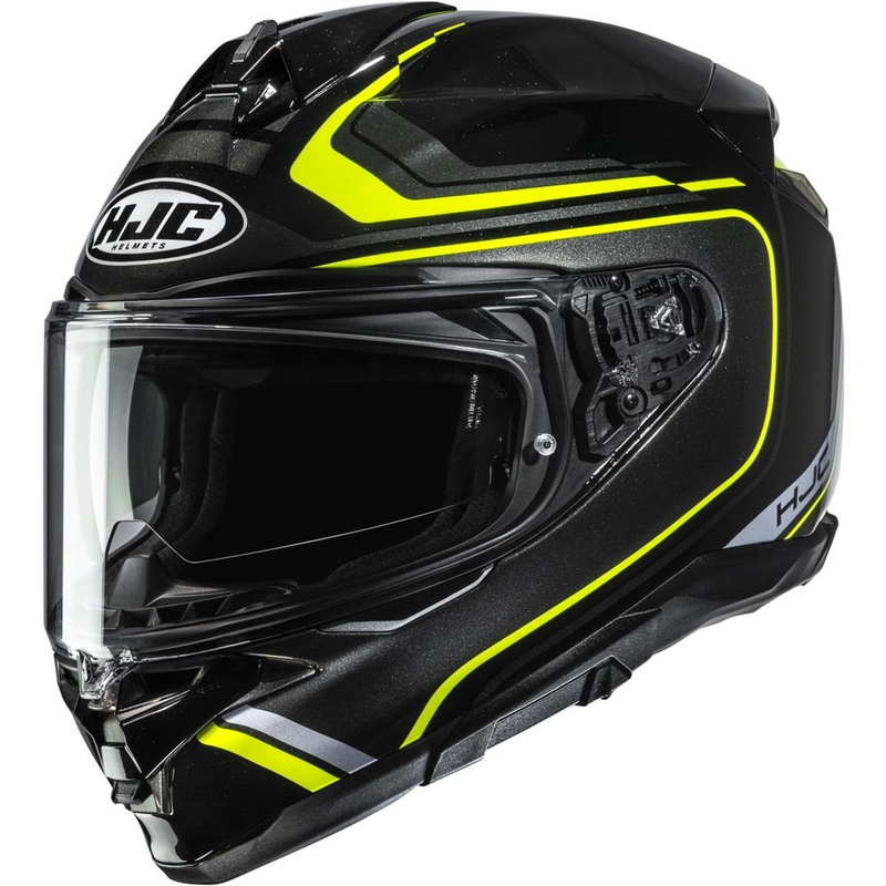 Casque intégral de moto HJC F72 Oflo MC3H noir-jaune fluo