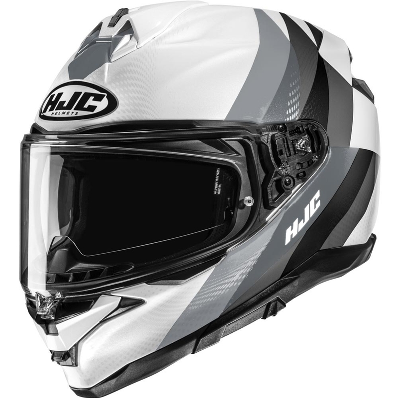 Casque intégral de moto HJC F72 Racero MC10 blanc-gris-noir
