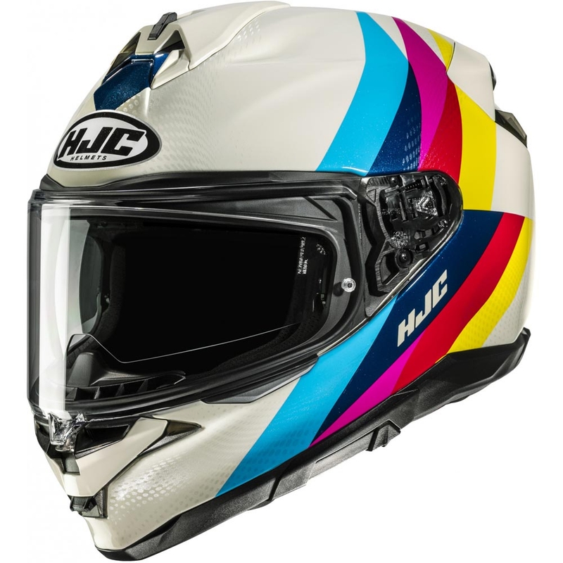Casque intégral de moto HJC F72 Racero MC23 blanc