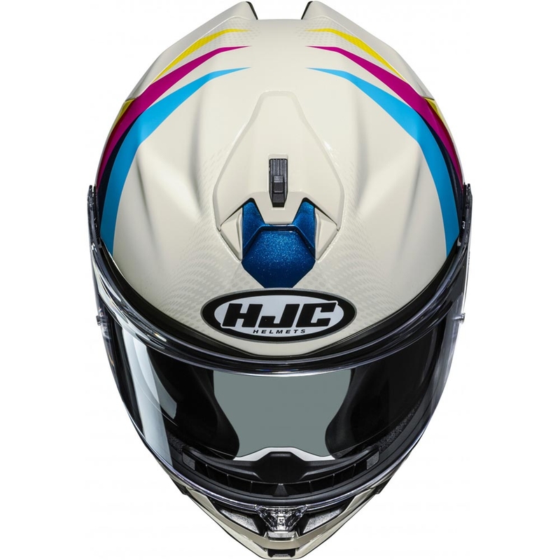 Casque intégral de moto HJC F72 Racero MC23 blanc