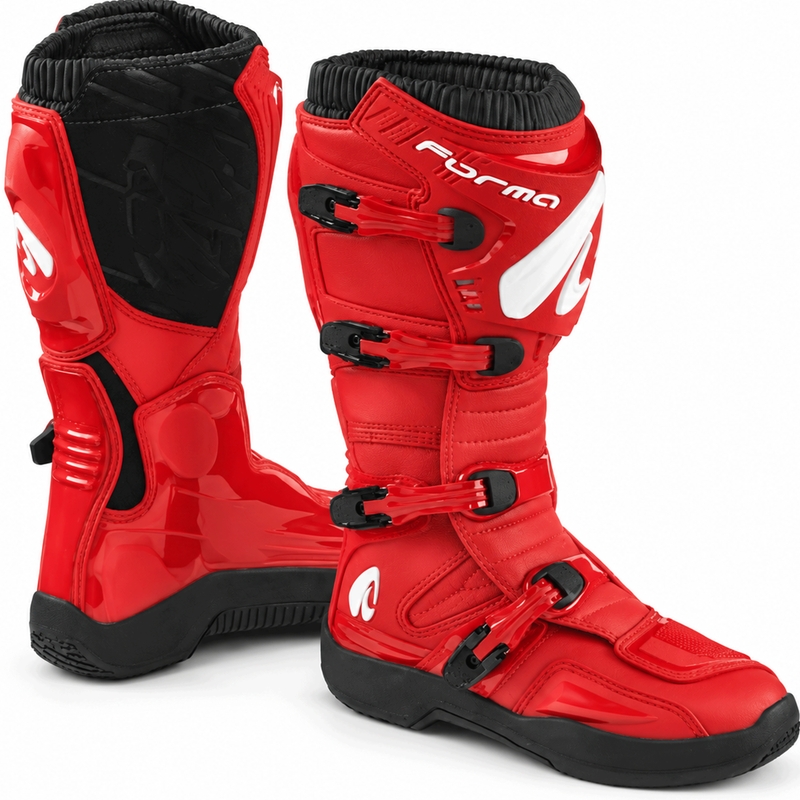 Bottes de motocross Forma Traction rouge-noir-blanc