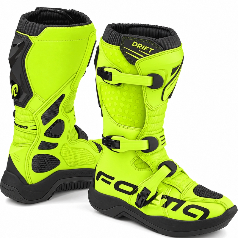 Bottes de motocross Forma Drift jaune fluo-noir