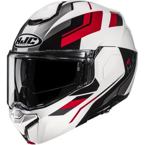 Casque de moto modulable HJC i101 Krone MC1 blanc-noir-rouge