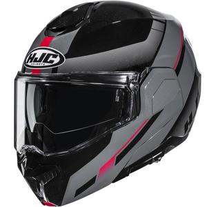 Casque de moto modulable HJC i101 Mira MC1 noir-gris-rouge
