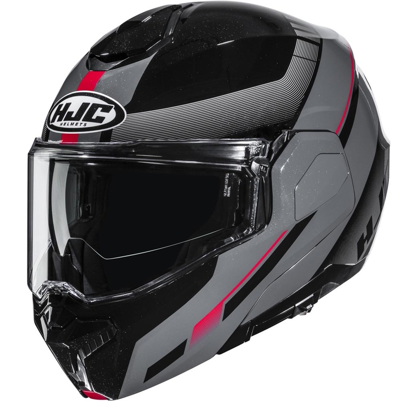 Casque de moto modulable HJC i101 Mira MC1 noir-gris-rouge