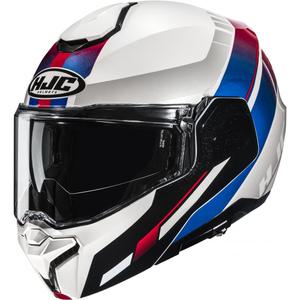 Casque de moto modulable HJC i101 Mira MC21 blanc-bleu-rouge