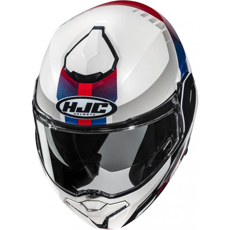 Casque de moto modulable HJC i101 Mira MC21 blanc-bleu-rouge