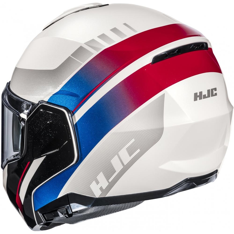 Casque de moto modulable HJC i101 Mira MC21 blanc-bleu-rouge