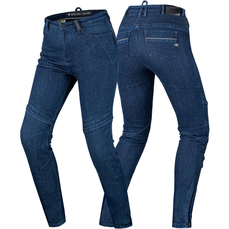 Jean moto long pour femme Shima Metro, bleu foncé