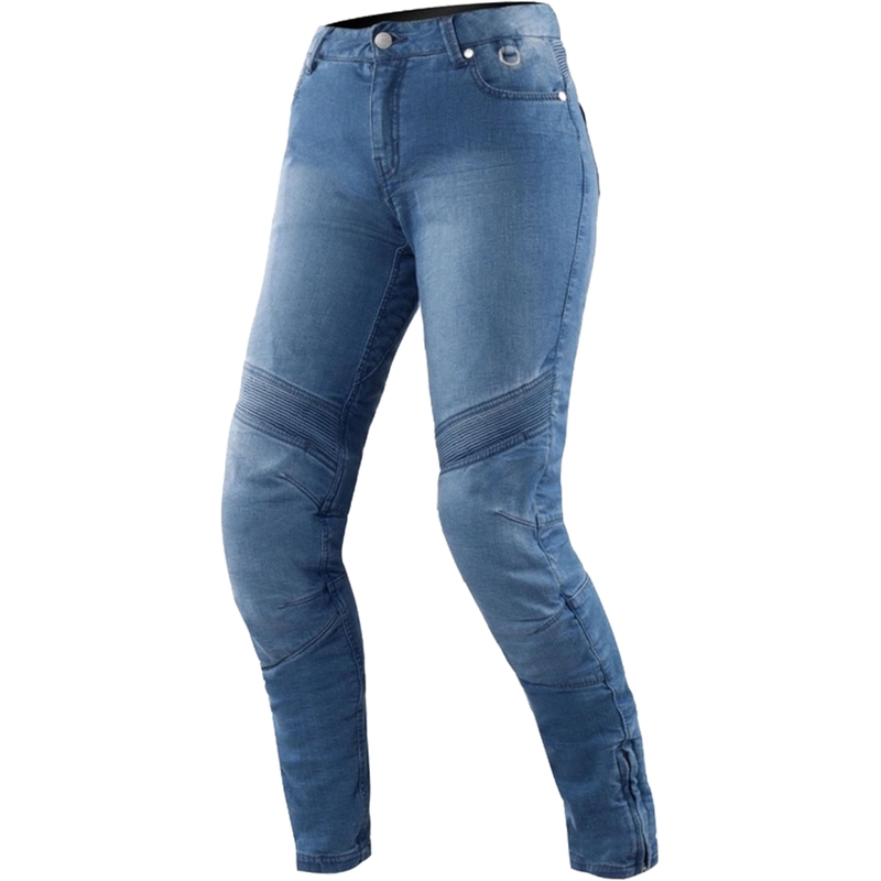 Jean moto long pour femme Shima Jess bleu