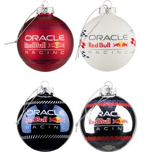 Ensemble de décorations de Noël Oracle Red Bull Racing colorées, 4 pièces.