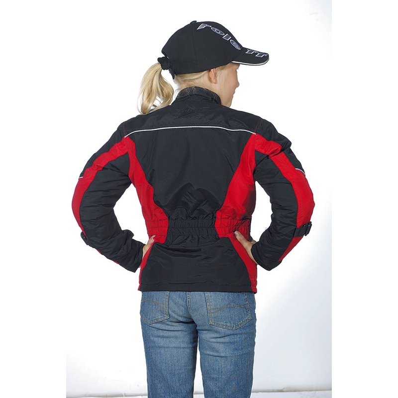 Veste moto enfant Roleff Taslan noir-rouge