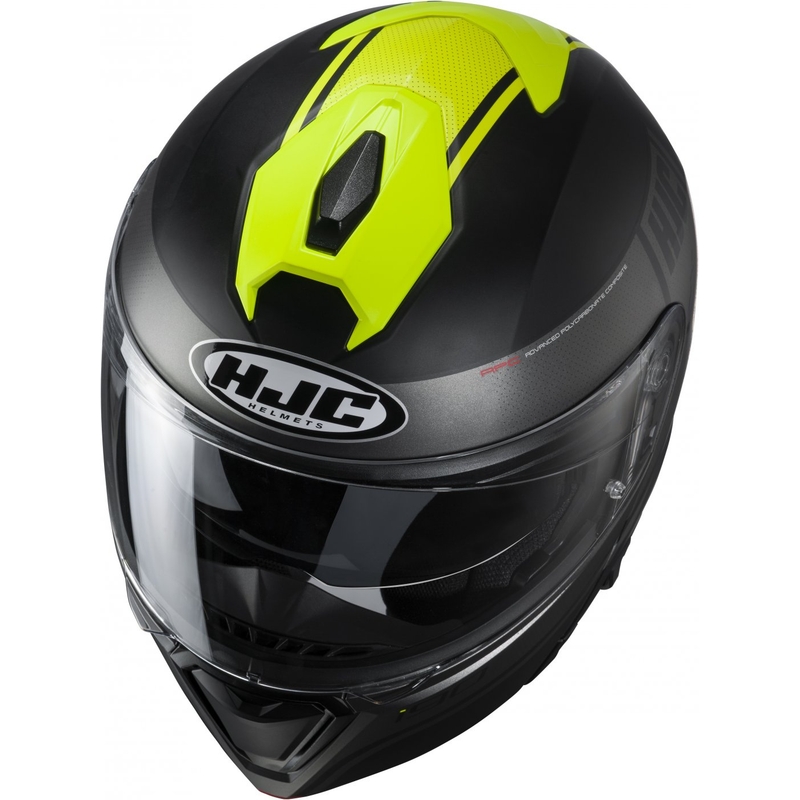 Vyklápěcí přilba na motorku HJC i90 Davan MC4HSF černo-šedo-fluo žlutá